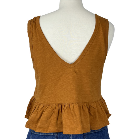 Wild Fable Rust Heritage Peplum V-Neck Tank Top Size Small - Picture 3 of 9